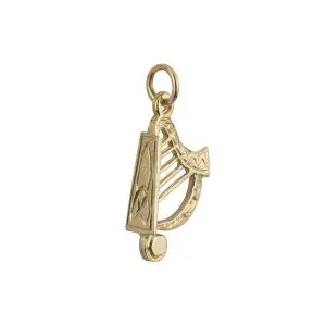 9K Gold Harp Pendant