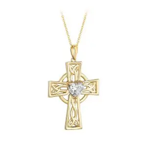 Solvar Lab Grown Diamond Celtic Cross Necklace