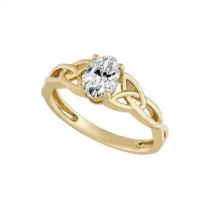 14K Gold Lab Grown Diamond Celtic Knot Ring
