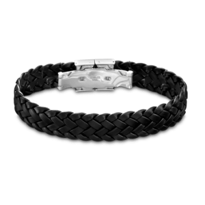 Lotus Gents Black Braided Bracelet