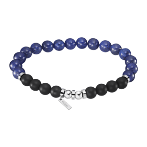 Lotus Gents Beaded Blue And Black Bracelet