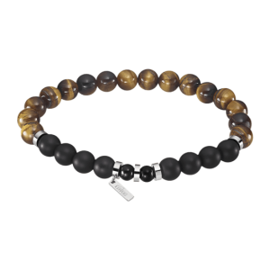 Lotus Gents Beaded Brown And Black Bracelet