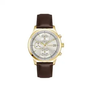 BOSS Stratus Chronograph Leather Strap Watch