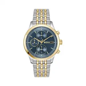Boss Stratus Two Tone Chronograph Blue Dial Watch