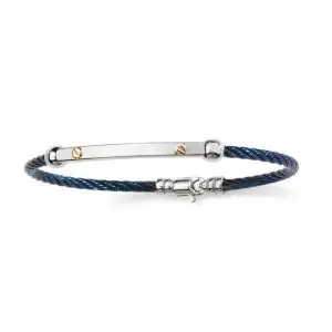 Salvatore Bersani B-Joy Blue Twisted Steel Bracelet