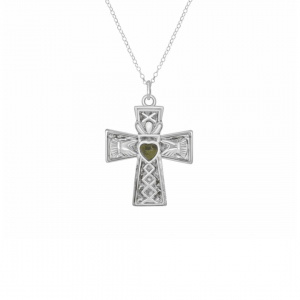 Sterling Silver & Connemara Celtic Cross