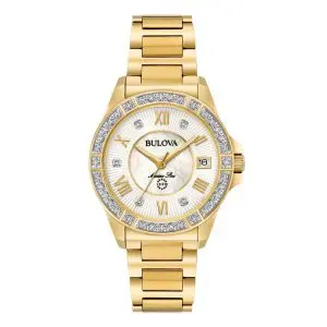 Bulova Diamond Marine Star Gold Tone Watch