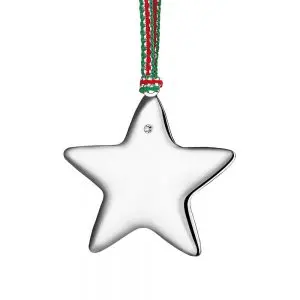 Newbridge Engravable Star with Clear Stones Christmas Tree Decoration