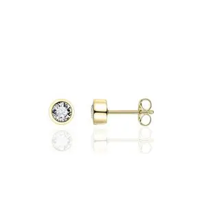 Gisser Gold Plated Bezel Ear Stud