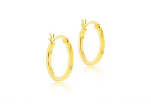 Gold Plated Square Tuber Hoop Earring