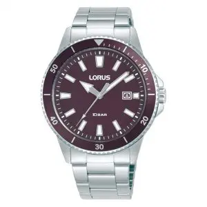 Lorus Gents Stainless Steel Purple Dial Watch