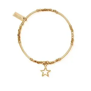 ChloBo Gold Plated Mini Noodle Cube Open Star Bracelet