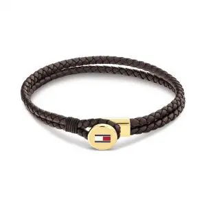 Tommy Hilfiger Brown Leather Stainless Steel Bracelet