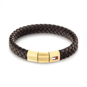 Tommy Hilfiger Gents Brown Chunky Leather Bracelet