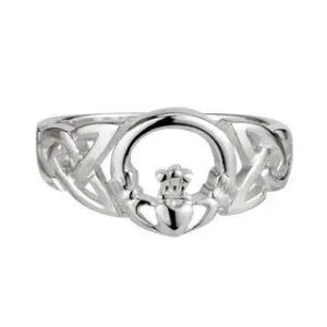Sterling Silver Ladies Celtic & Claddagh Ring