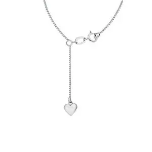 Sterling Silver Heart Slider Adjustable Curb Chain