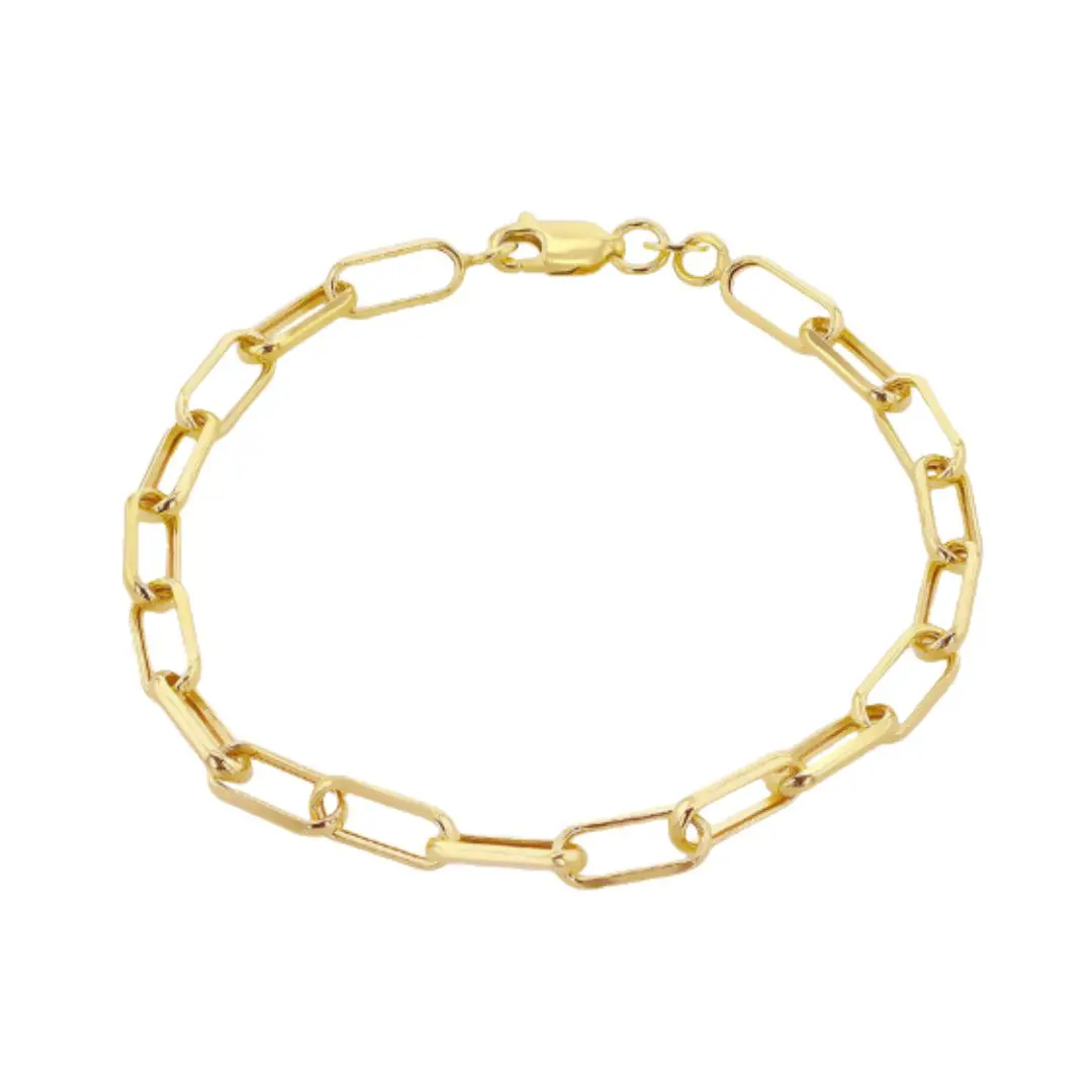 9K Gold Hollow Faceted Paper Bracelet
