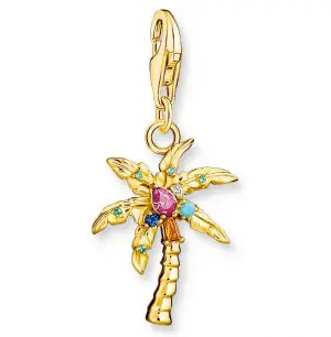 THOMAS SABO Gold Plated Colorful Palm Tree Charm