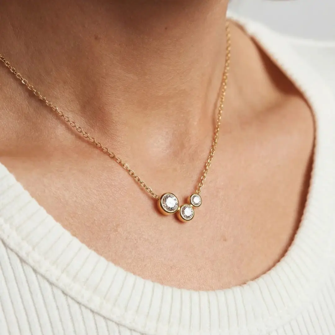Sif Jakobs Sardinien 3 CZ Gold Necklace - Image 2