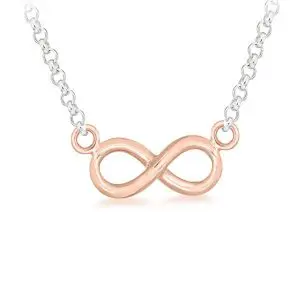 Silver Rose Gold Plated Infinity Necklace