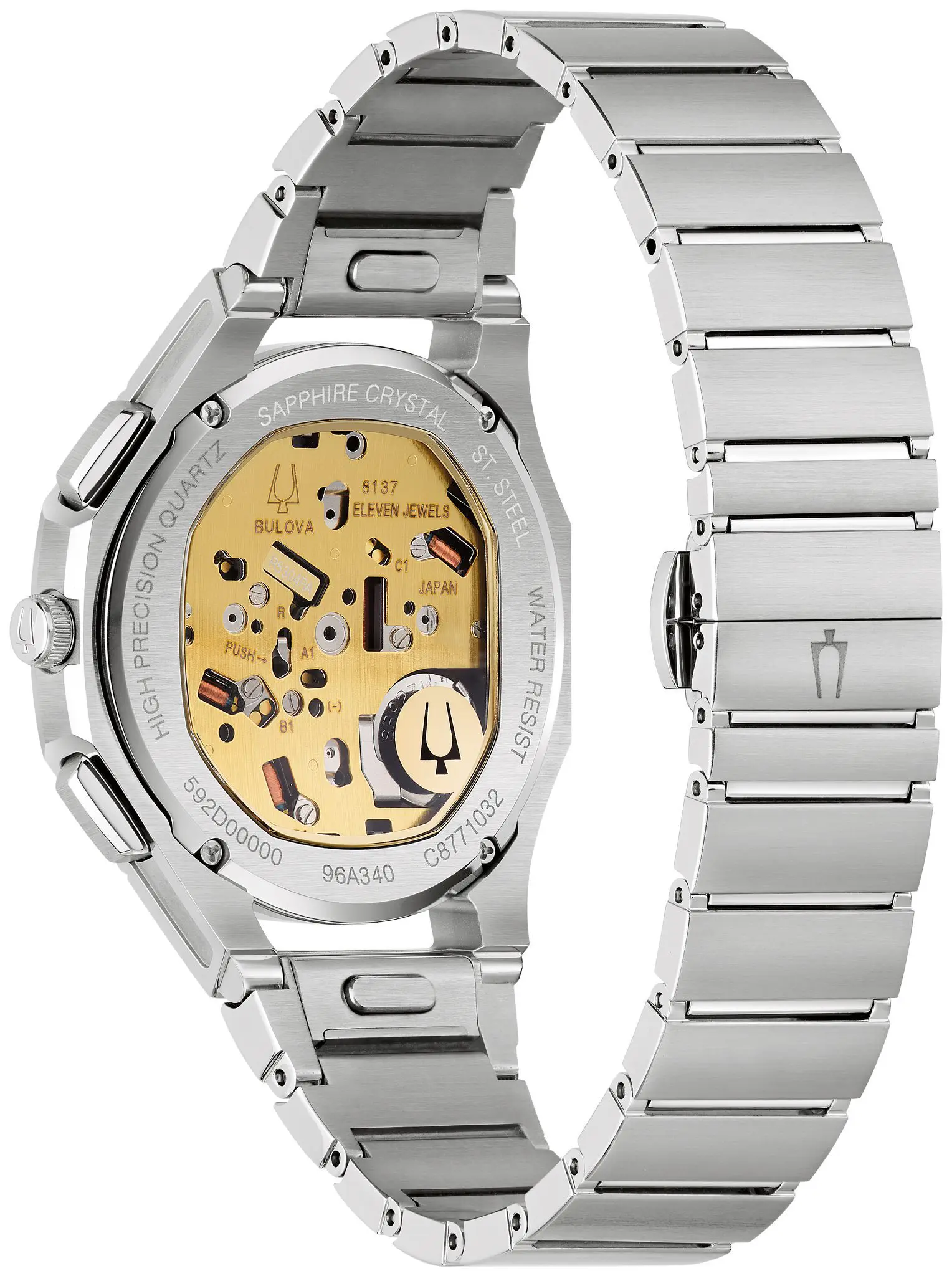Bulova Gents Curve 41mm 10th Anniversary Stainless Steel Watch - Image 3