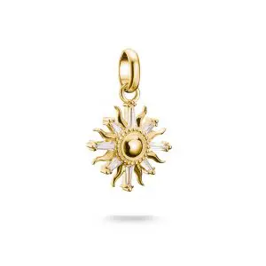 THOMAS SABO Gold Plated Sun With Stones Charm Pendant