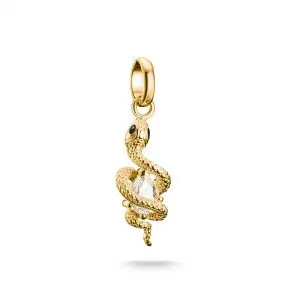 THOMAS SABO Gold Plated Snake With Stone Charm Pendant