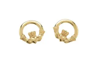 Gold Vermeil Claddagh Stud Earrings