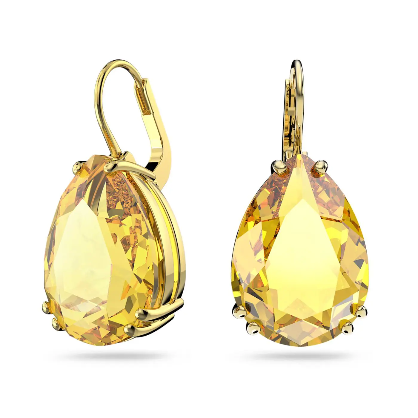 Swarovski Millenia Yellow Drop Earrings Pear Cut
