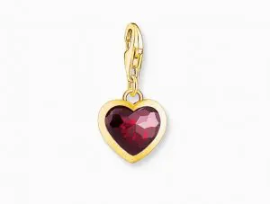 THOMAS SABO Gold Plated Rub Over Red Heart Charm