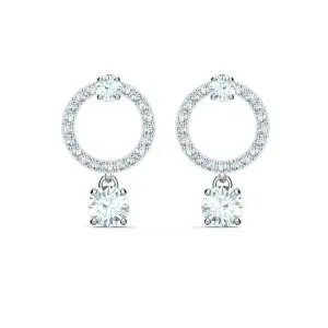 Swarovski Attract Circle Pierced Earrings White