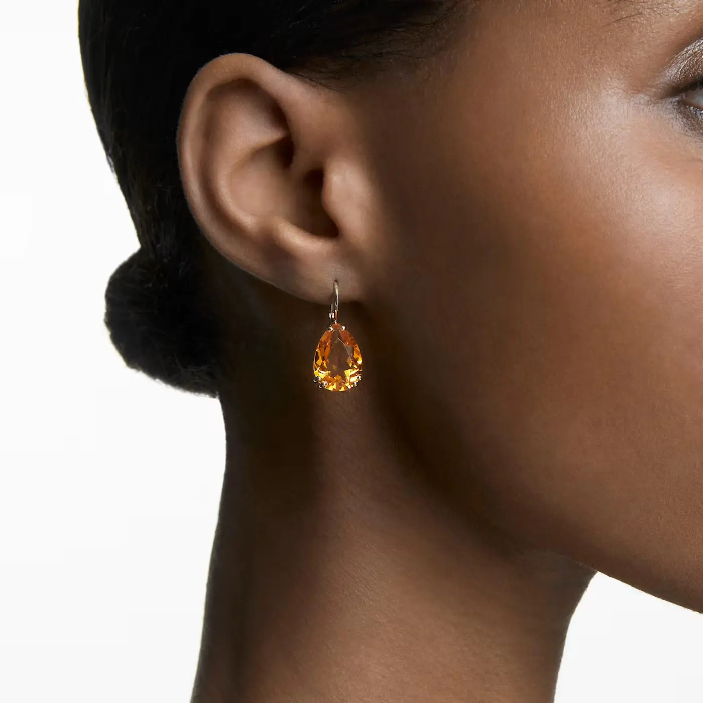 Swarovski Millenia Yellow Drop Earrings Pear Cut - Image 2