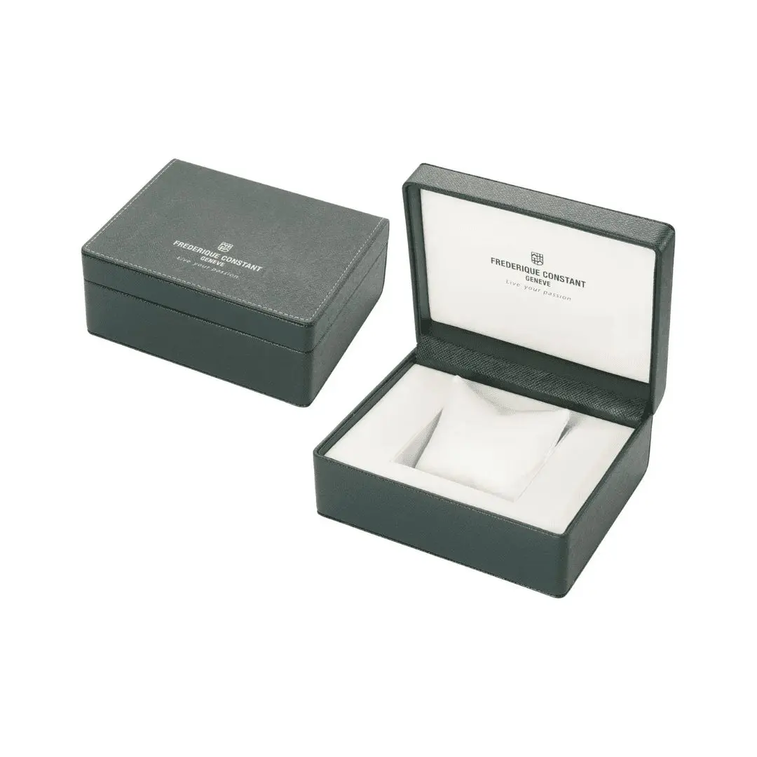 Frederique Constant Gents Heartbeat Moonphase Gold Plated Case Leather Strap Watch - Image 4
