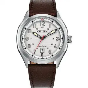 Citizen Gents Terra Force Brown Strap White Dial Watch