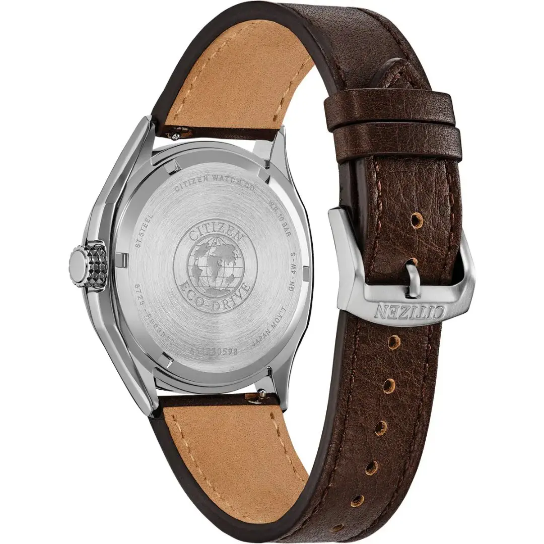 Citizen Gents Terra Force Brown Strap White Dial Watch - Image 3