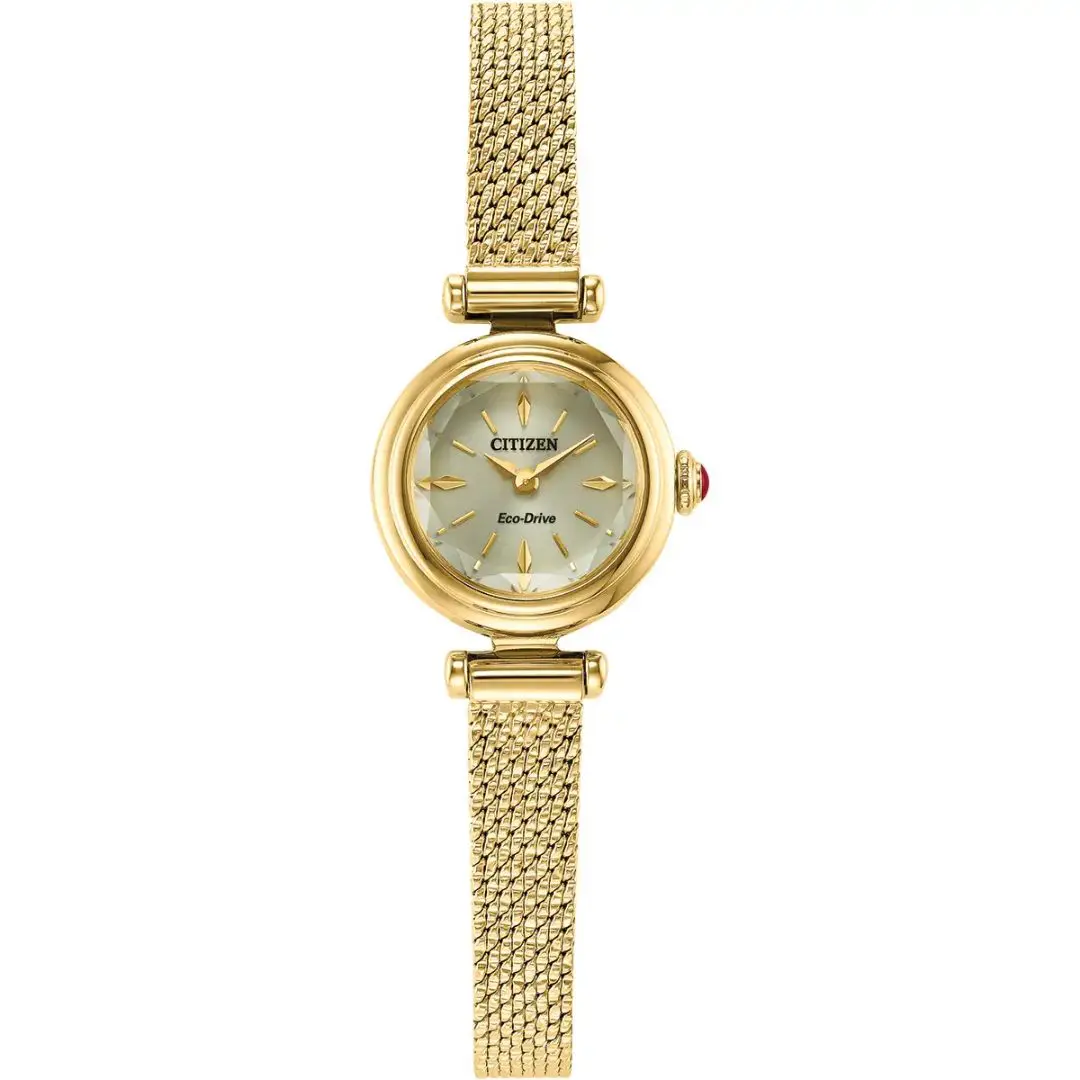 Citizen Ladies Fio Roma Gold Plated Mini Round Dial Mesh Bracelet