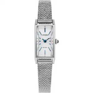 Citizen Ladies Fio Roma Stainless Steel Rectangular Case Mesh Bracelet