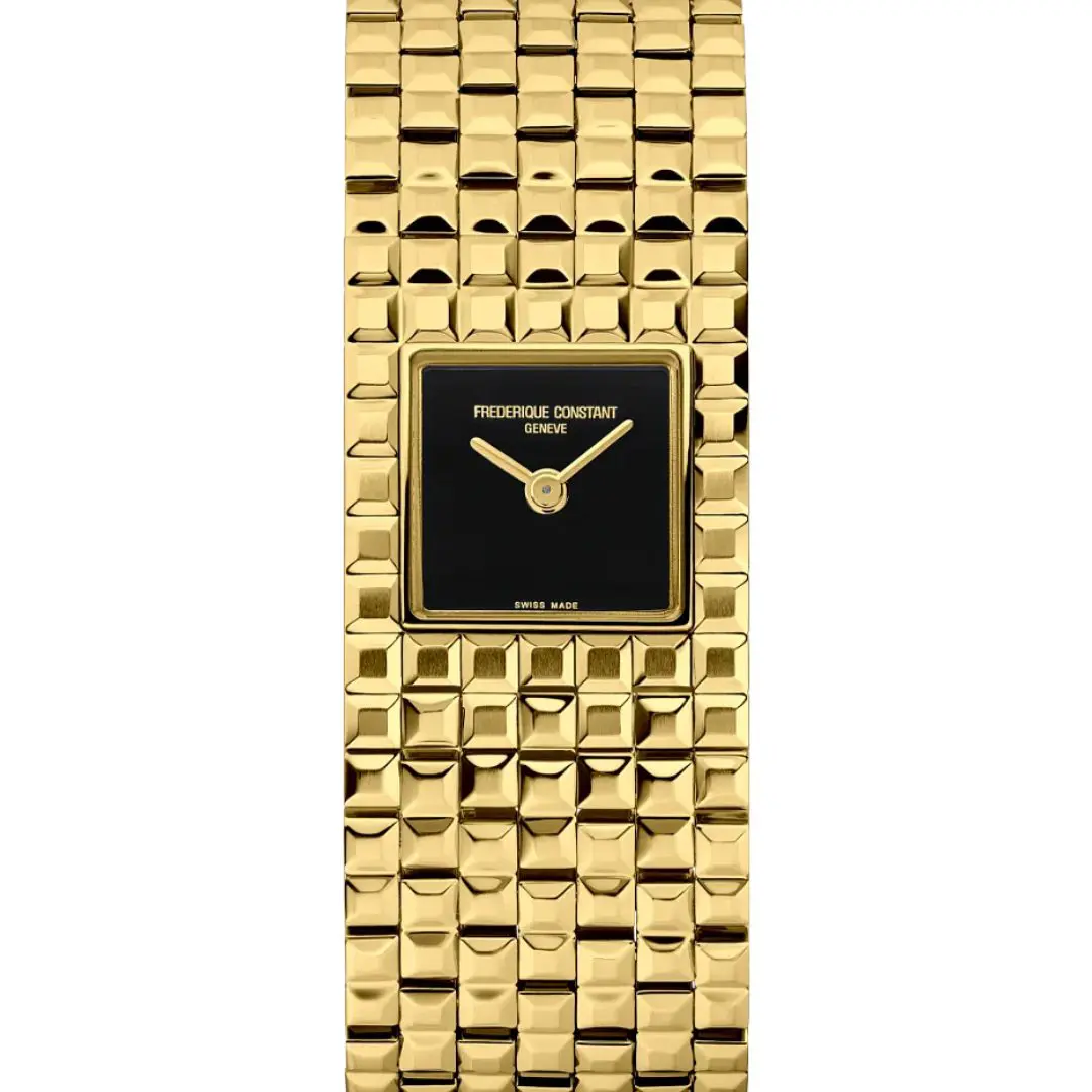 Frederique Constant Manchette Ladies Gold Plated Bracelet Watch