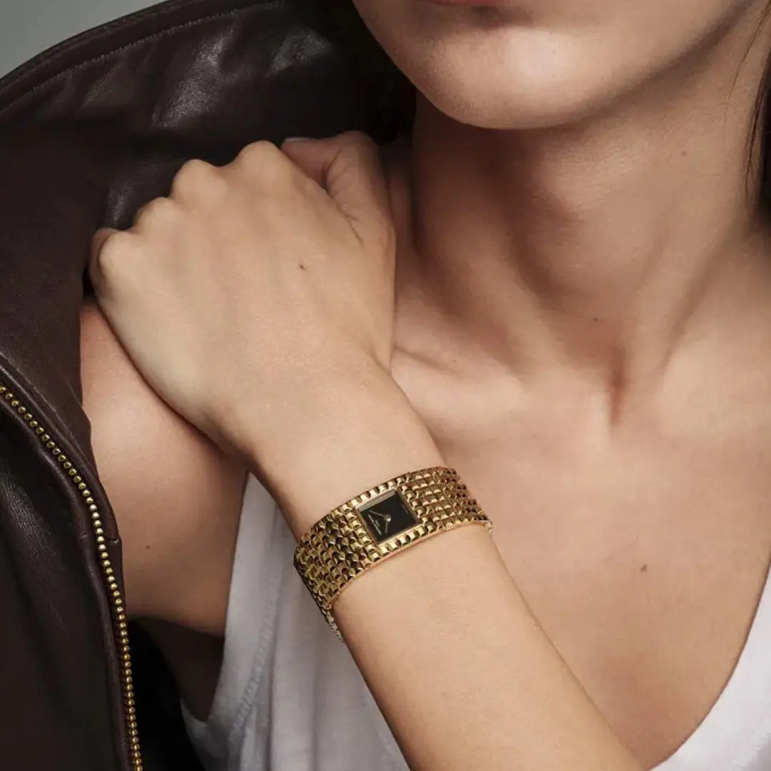 Frederique Constant Manchette Ladies Gold Plated Bracelet Watch - Image 4