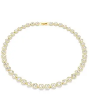 Swarovski Una Angelic Tennis Necklace Round Cut White Gold Tone Plated