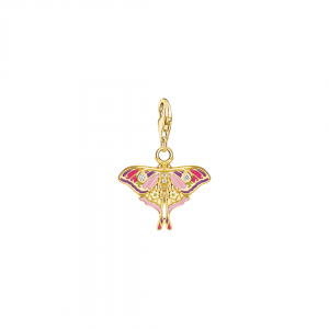 Thomas Sabo Gold-plated charm pendant in colourful moth design