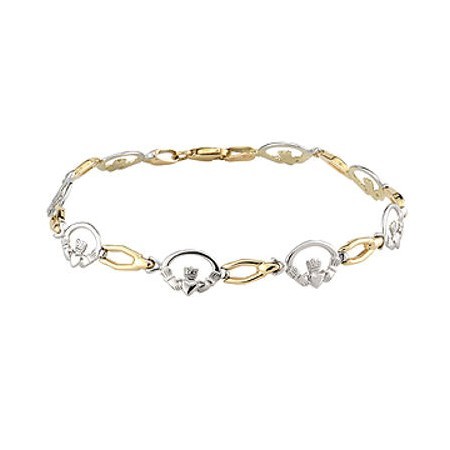9k Gold T Claddagh Bracelet Fallers Irish Jewelry 9k Gold T Claddagh Bracelet