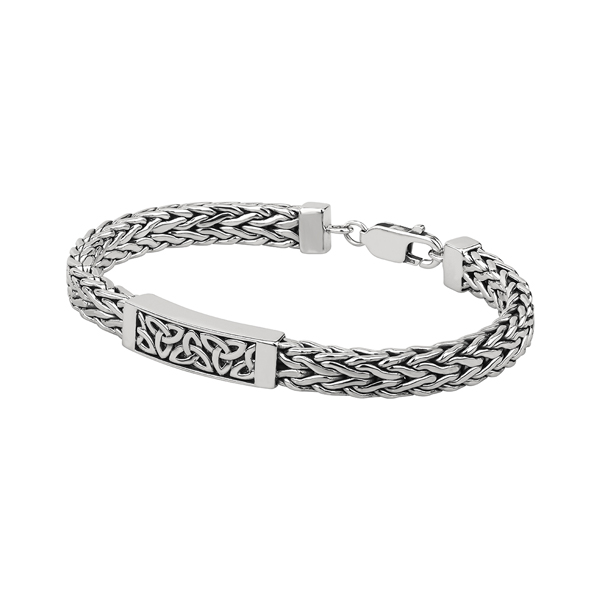 Mens Silver Heavy Trinity Knot Bracelet | Solvar | Fallers.com ...