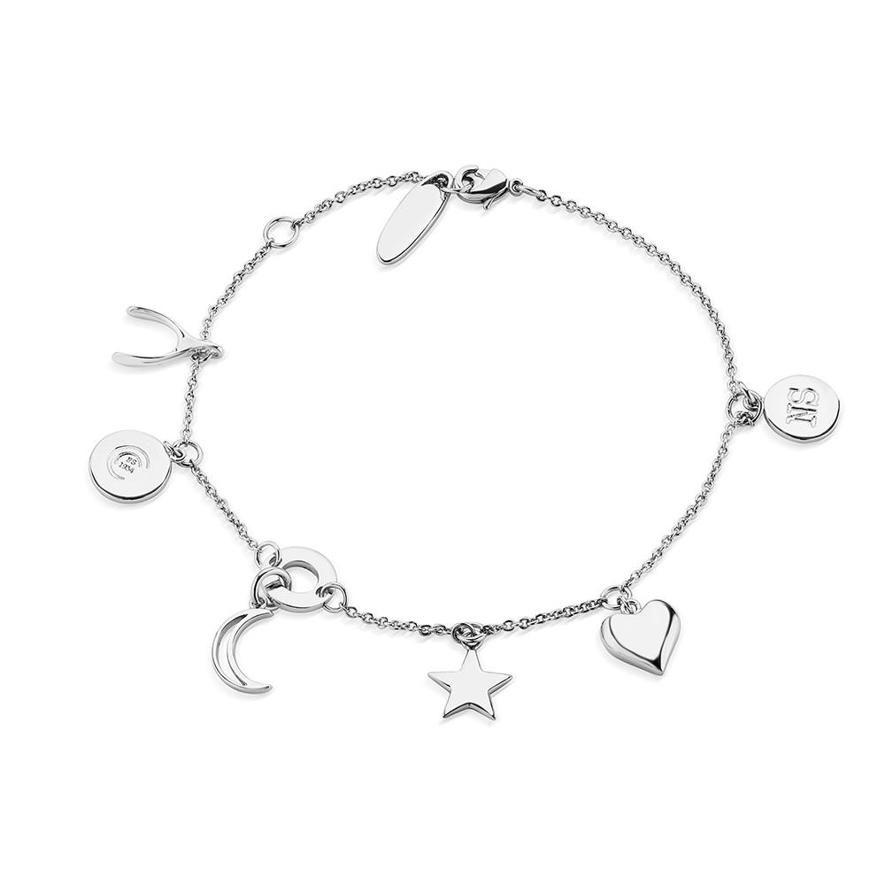 Shop LC Women Heart Multi Charm Bracelet Watch Strada White Crystal Enamled  Japanese Movement Water (Rosetone/Goldtone/silver) Birthday Gifts -  Walmart.com