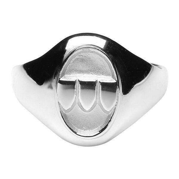 Sterling Silver Ladies Oval Family Crest Ring