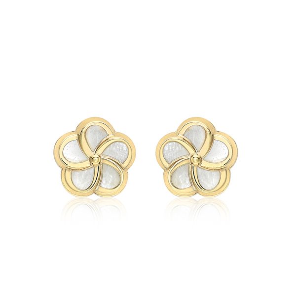 Gold Flower Stud Earrings 9ct - Dawes Jewellery