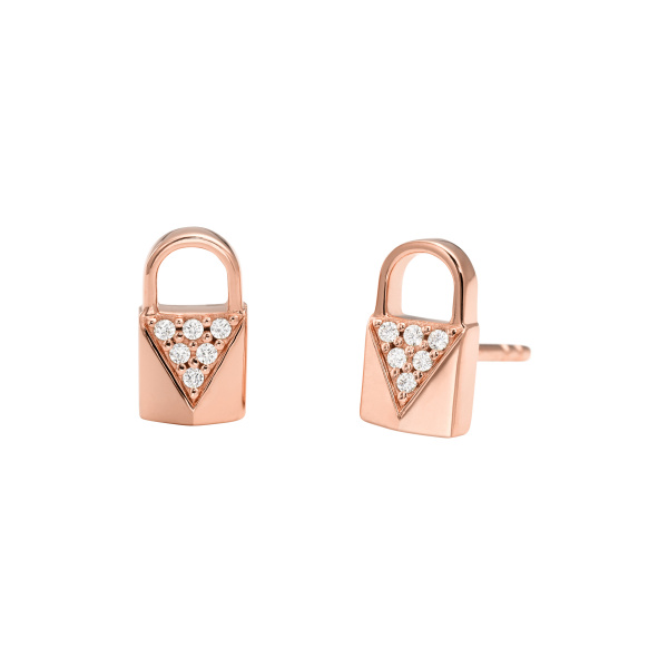 Michael kors sales silver padlock earrings