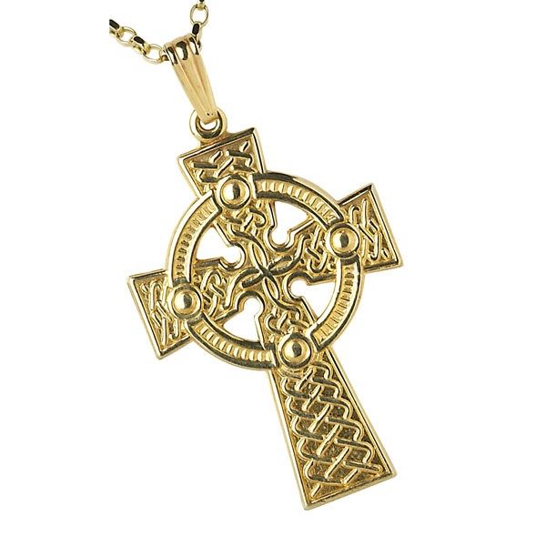 Gold celtic on sale cross pendant