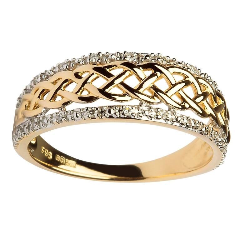 14K Gold Ladies Celtic Knot Diamond Ring | Shanore | Fallers.com ...