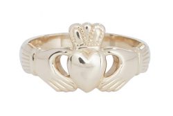 14k Gold Heavy Ladies Claddagh Ring by Fallers Jewellers